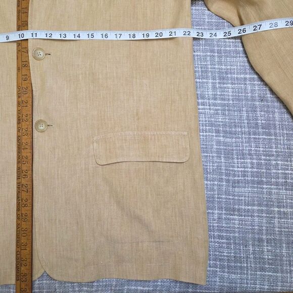 The Territory Ahead Linen Blazer Men's 42L Camel/Tan Jacket 2 Button - Picture 4 of 12